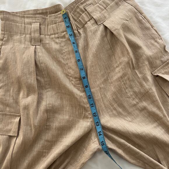 REISS Womens Cargo Style Linen Blend Trousers Size 10 - Picture 11 of 13